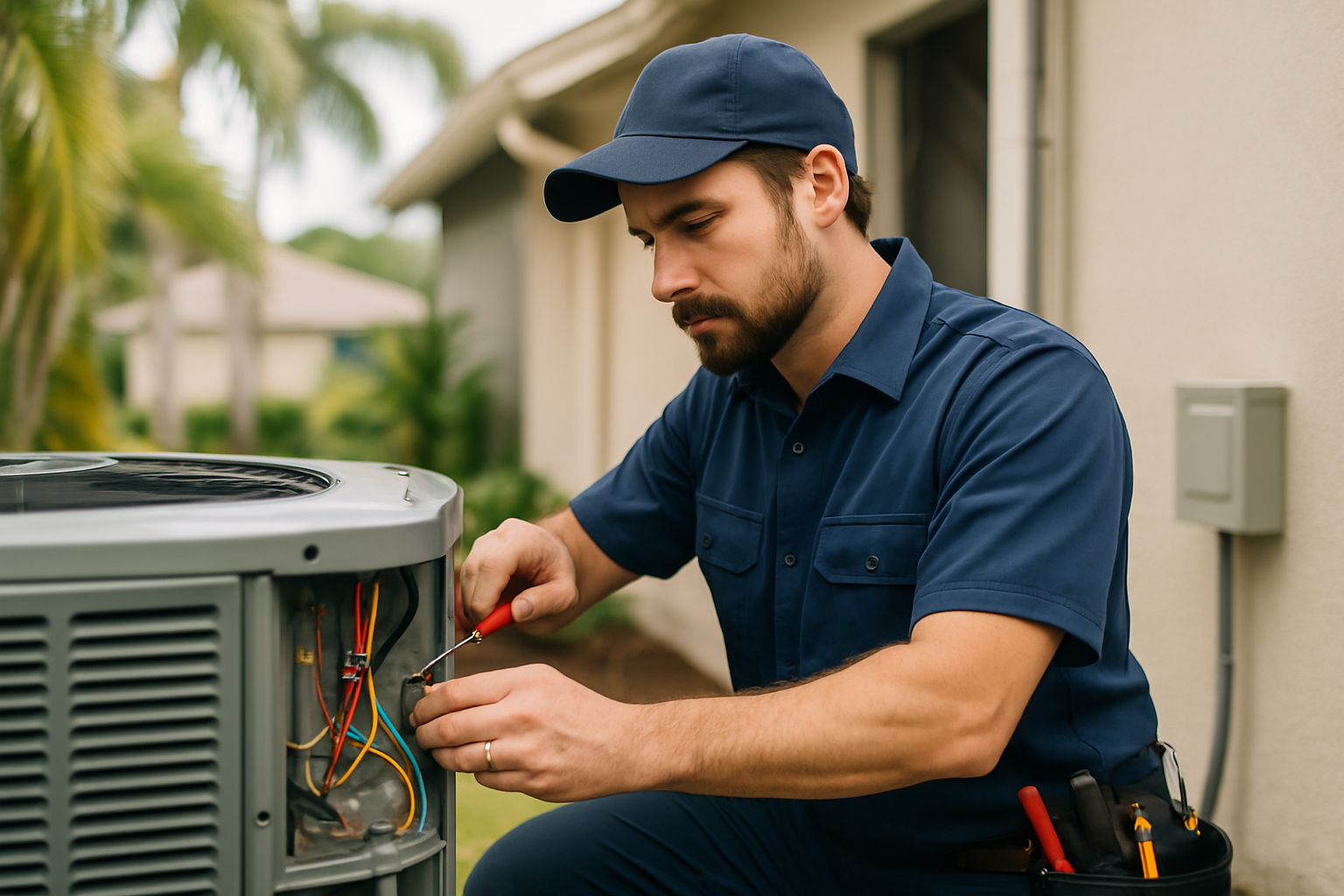Editorial illustration depicting hvac maintenance prevent mold humidity